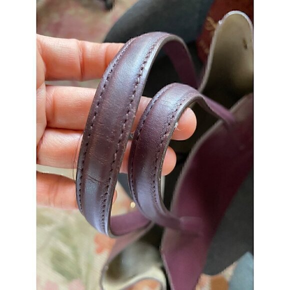 Anya Hindmarch Ebury Smiley Shopper Tote Small Leather Burgundy Perforated $1295 - Picture 6 of 15